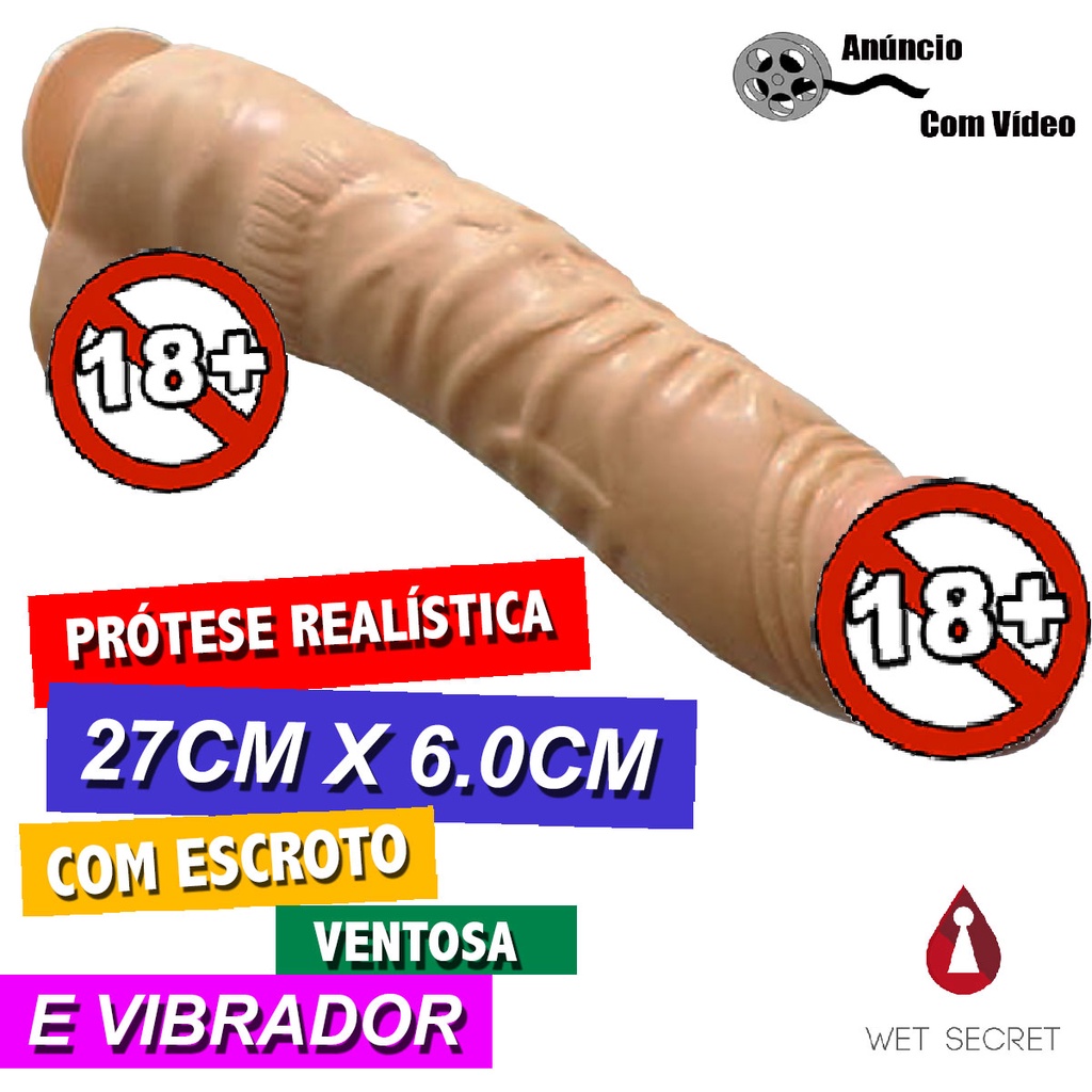 Consolo De Borracha Com Vibrador 27cm X 6.0cm - Artigo Sexshop