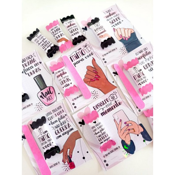 24 CARDS BRINDE MANICURE, MIMO PARA CLIENTE/BALINHA MANICURE ...