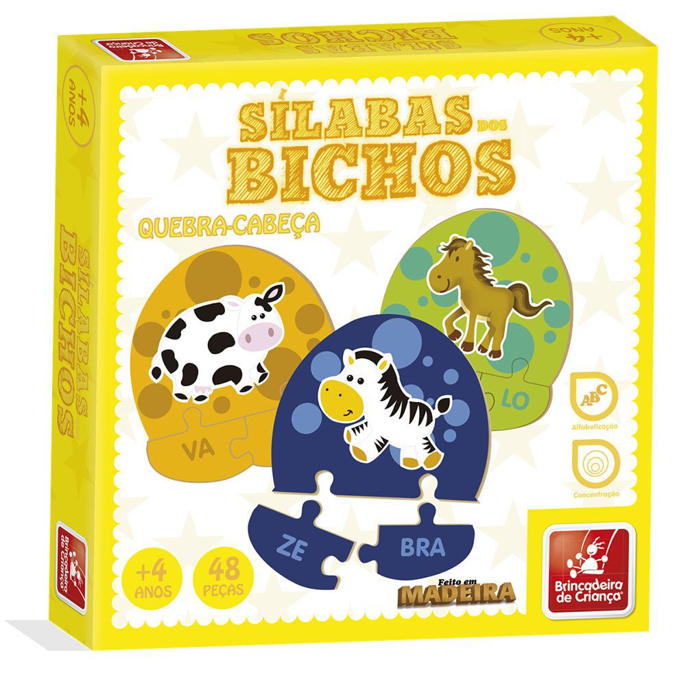 Coleção Alfabetizar Dinossauros - Números - Brinquedo Educativo de Madeira  - Quebra CabeçaBrinquedos EducativosBambalalão Brinquedos Educativos