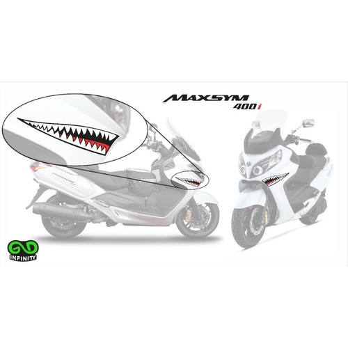 Kit Adesivo Boca De Tubarão Para Maxsym 400i | Shopee Brasil