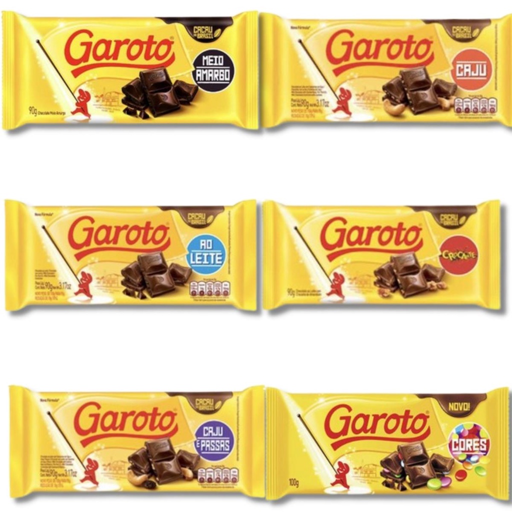 Barra de chocolate garoto ao leite 90g Shopee Brasil