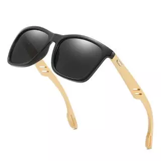Moda Bambu Óculos De Sol Masculino Ao Ar Livre Tendência Quadrado Perna De Madeira