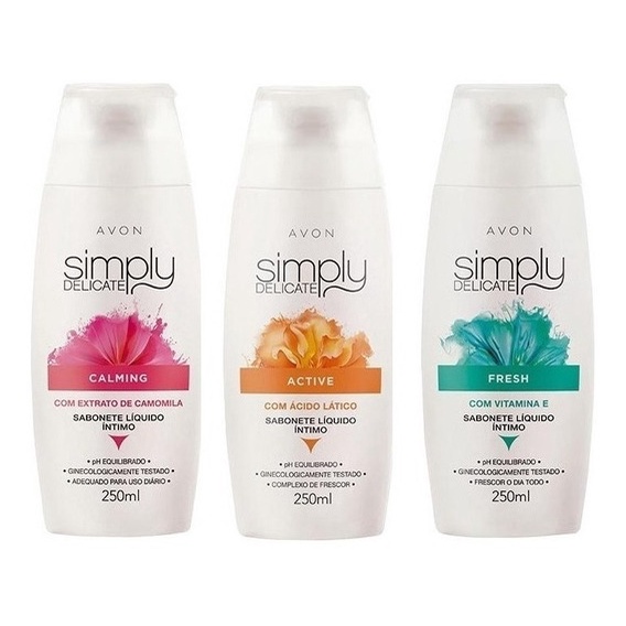 Sabonete Líquido Íntimo Avon - Simply Delicate 125ml ou 250ml | Shopee ...