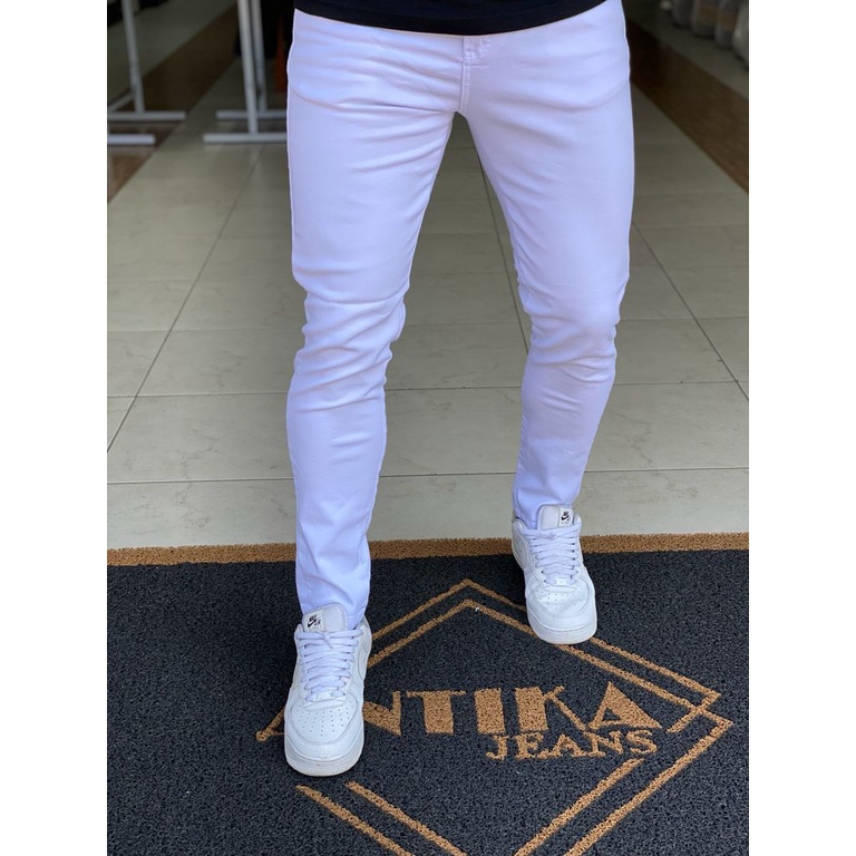 Calça Jeans Masculina Tradicional Branca H435D