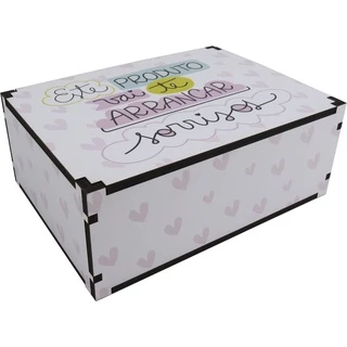 Caixa Organizadora Adesivada Te Arrancar Sorrisos 23x17x9 Mdf