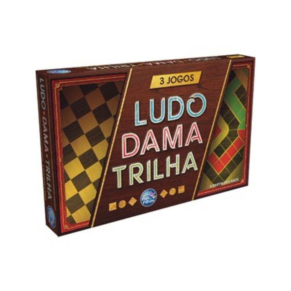 Jogo 3 em 1 Ludo Dama Trilha Exercita Paciência Inteligência Criatividade 3  Jogos Clássicos de Tabuleiro - 22849