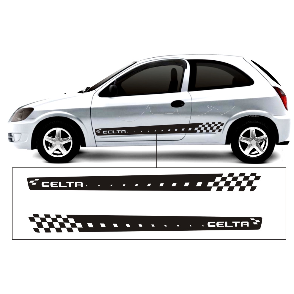 Adesivo Para Carro Celta Faixa Lateral Escrito Celta detalhe ...