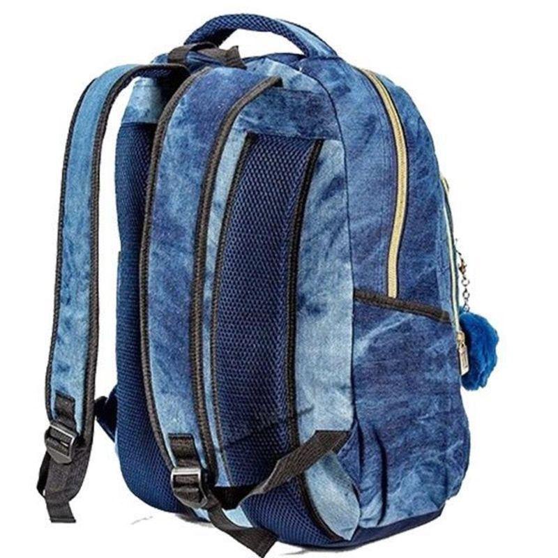 Mochila Escolar Feminina Jeans Notebook Vkg Vozz M3992/M4286 Juvenil