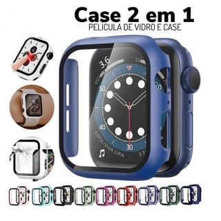 Capa Bumper Película De Vidro Temperado Para Apple Watch Series 7 de 45mm e 41mm Para Apple Watch 49mm