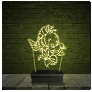 Led Luminária Acrílico Abajur - Pequena Sereia Linguado 10