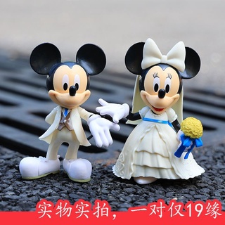 Disney Mickey Mouse Minnie Vestido De Noiva Feito A Mão Boneca Modelo Desktop Decoração Namorada Presente De Casamento