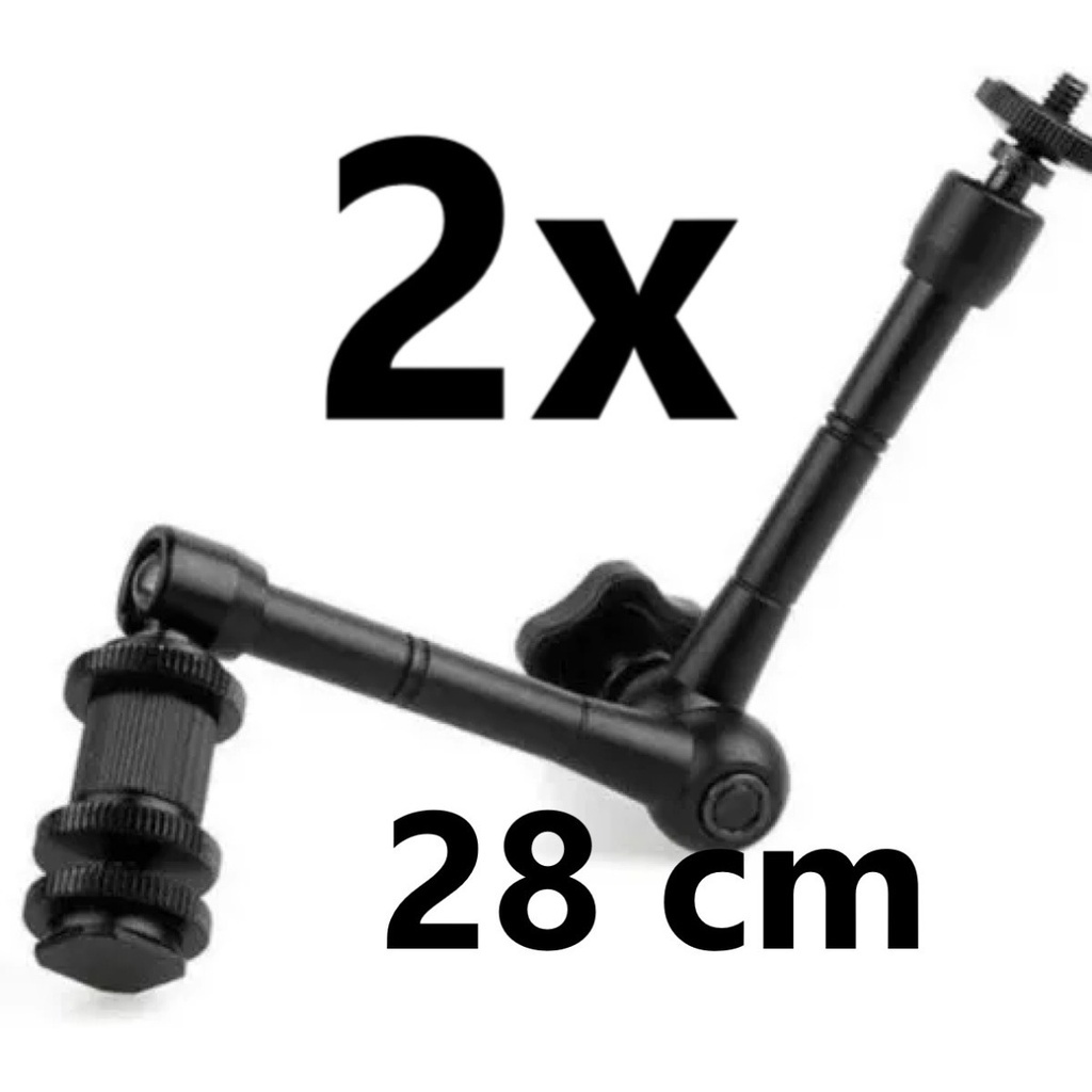2 Braco Magico Articulado Suporte Garra Bracadeira Monitor L