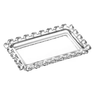 MINI TRAVESSA RETANGULAR DE CRISTAL DE CHUMBO CORACAO 10,5x6,5x1,5cm