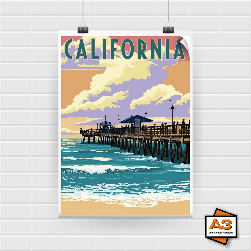 Poster Cartaz Decoração California A4 (21cm x 30cm) | Shopee Brasil