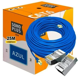 Cabo De Rede Cat6 25 Metros Furukawa Sohoplus 100% Cobre 25m