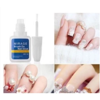 Cola Com Pincel Para Unhas Postiças Tips Acrigel Porcelana Fibra 10g