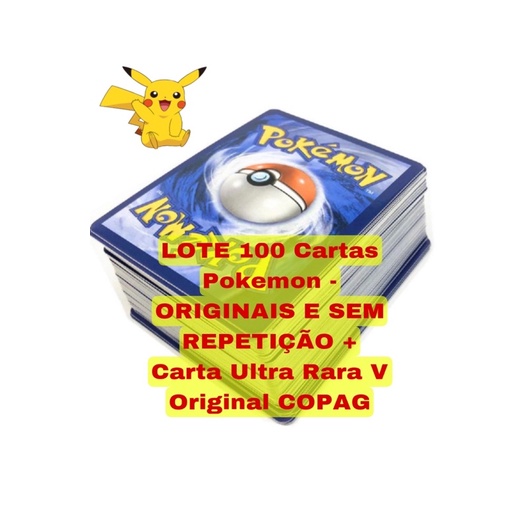 100 Cartas Pokémon sem repetir - Cartas originais COPAG Brasil