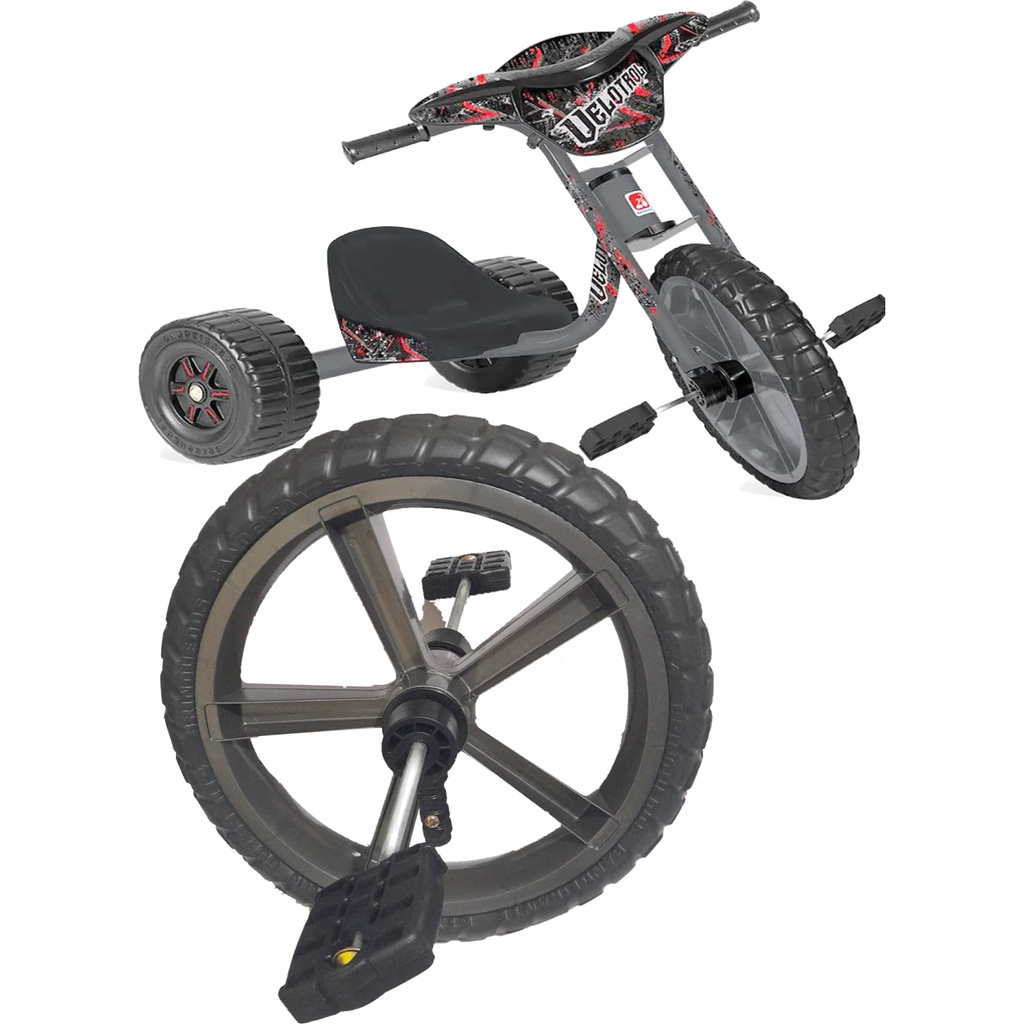 Triciclo Escolar 3 Roda Velotrol Pega Carona Motoca Infantil