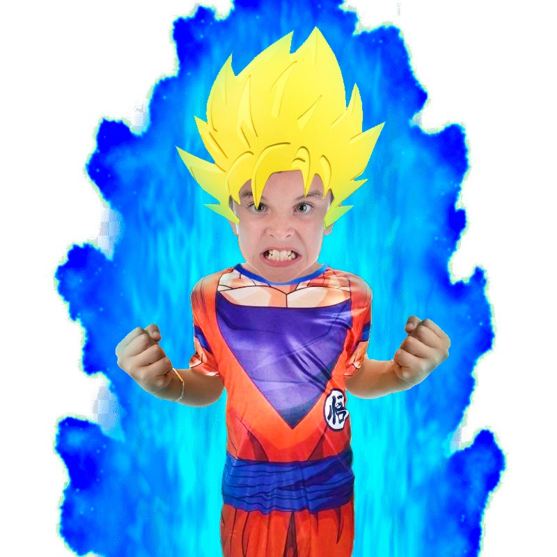 Fantasia Infantil Goku P + Cabelo Eva Super Saiyajin
