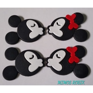 Apliques Mickey e Minnie Beijinho Emborrachados - pacotes com 4 unidades.