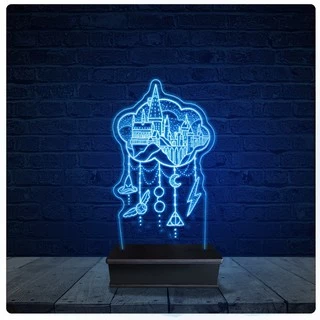 Luminária Led Acrilico Abajur - Hogwarts harry Potter 09