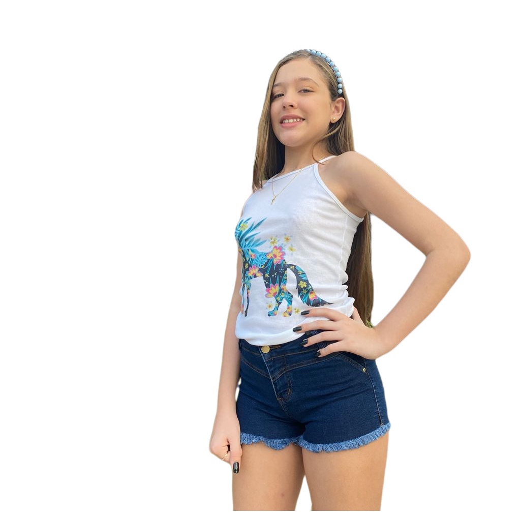 Short jeans desfiado menina infantil juvenil distroi | Shopee Brasil