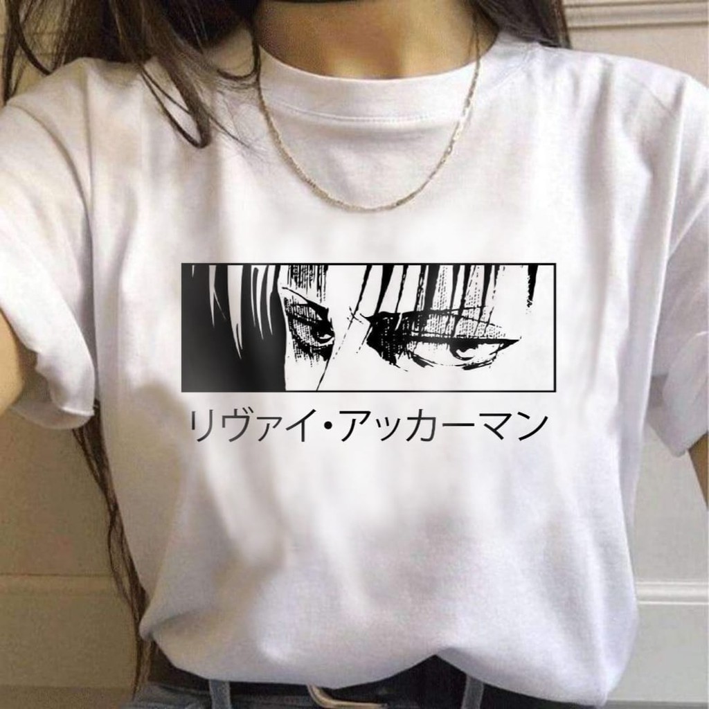 Camiseta Anime Levi Ackerman Shingeki No Kyojin Atack On Titan Aesthetic Harajuku 5590