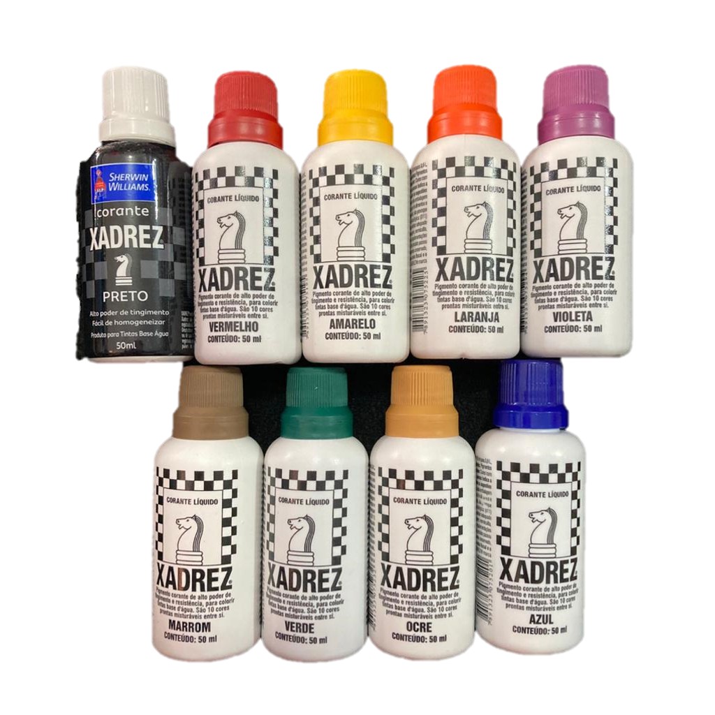 Corante Líquido p/ Colorir Tintas à base d'água 50ml Xadrez