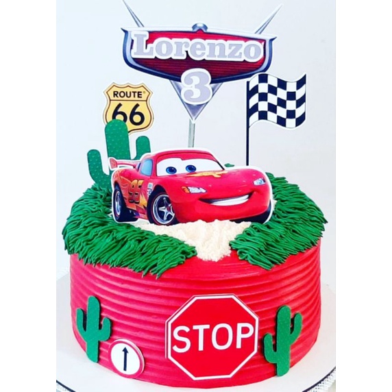 topo de bolo carros relampago MCqueen decoração de bolo carros