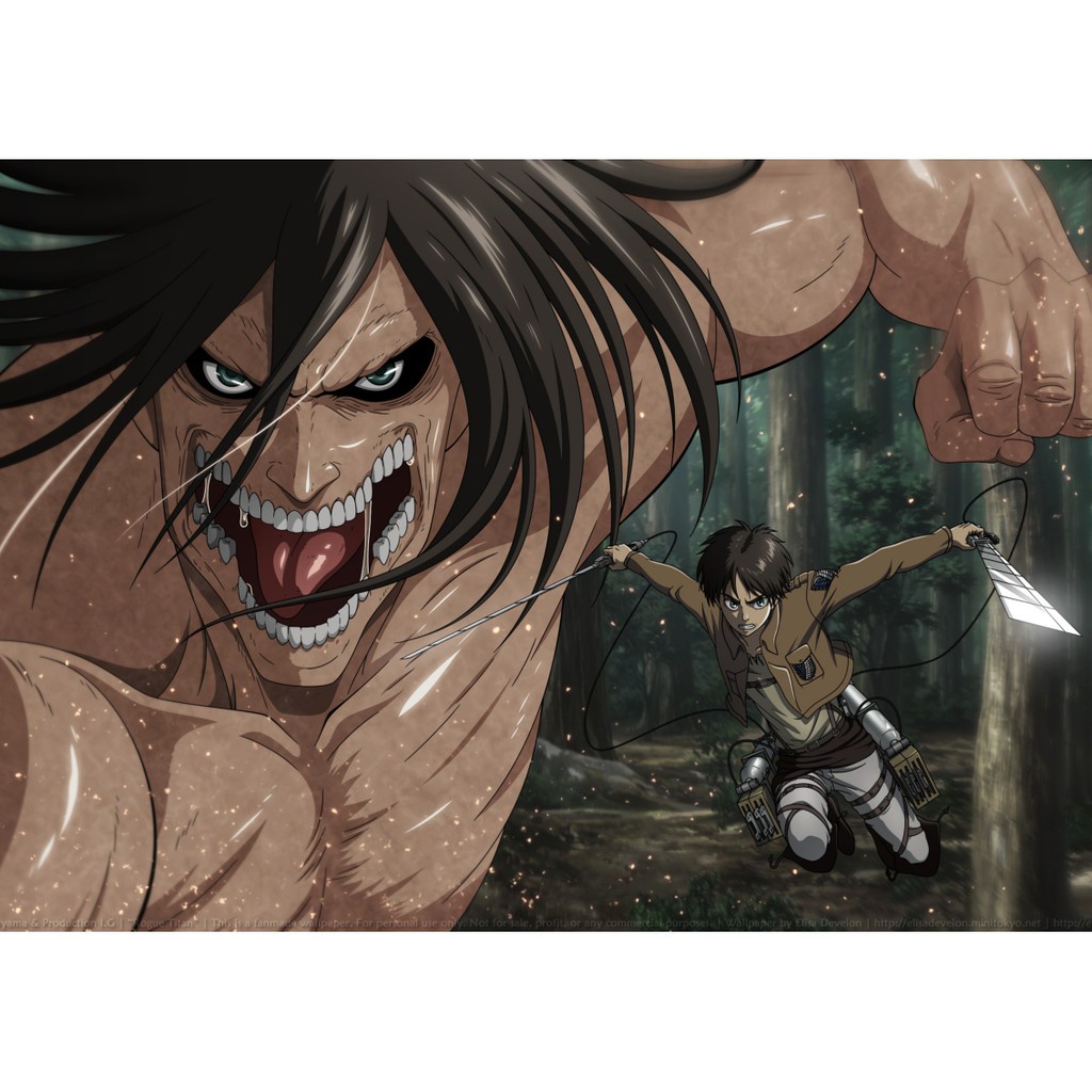 Placa Decorativa Shingeki No Kyojin Season 4 Temporada Eren Cor Marrom