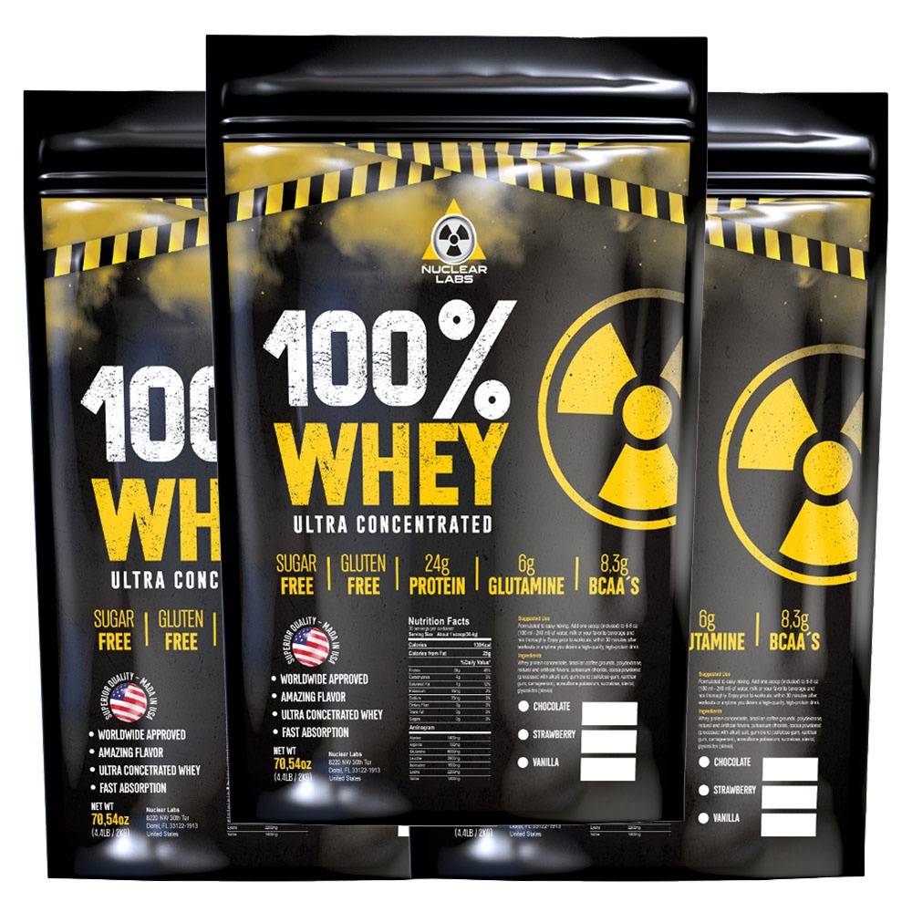 3x Whey Protein 6kg (3 refils) 100% Ultra Concentrado Importado ZERO Açucar ZERO Glúten