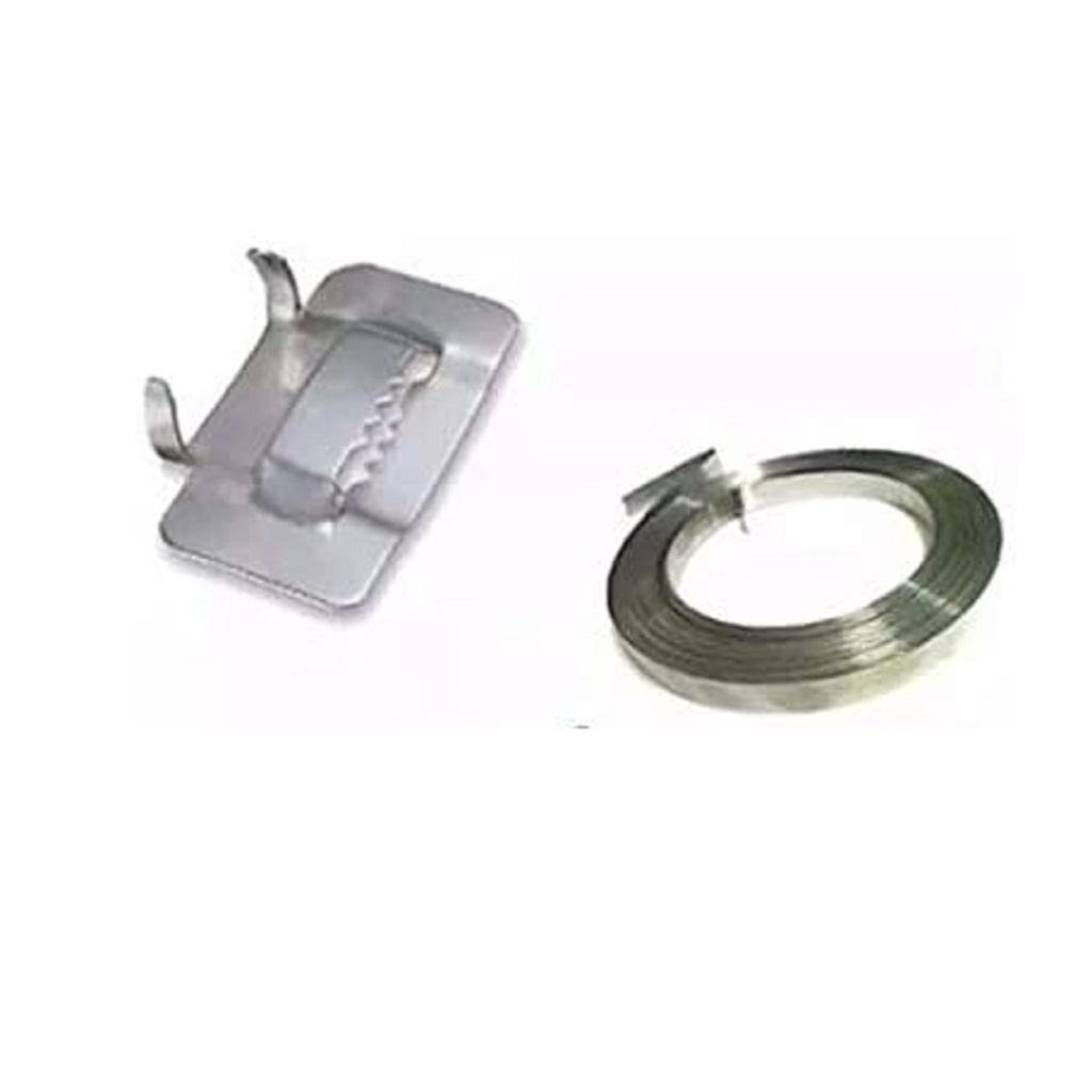 FITA 3/4 AÇO GALVANIZADO 25MTS + 50 FECHO FUSIMEC DENTADO