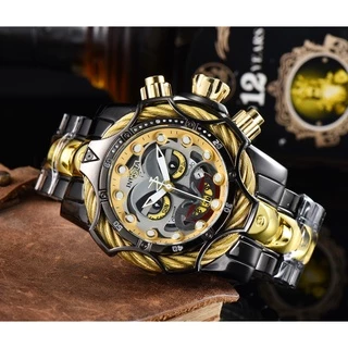invicta Moda Único Aço Inoxidável Mostrador Grande Faixa De Luxuoso Quartzo Relógio Masculino