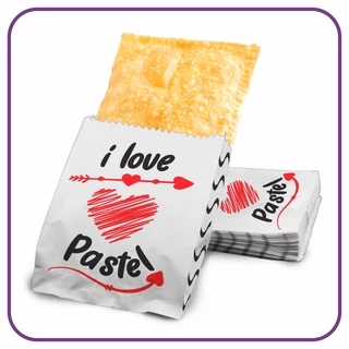 Saco Para Pastel Kraft Branco - Pequeno - (Tamanho para Consumir na Hora)