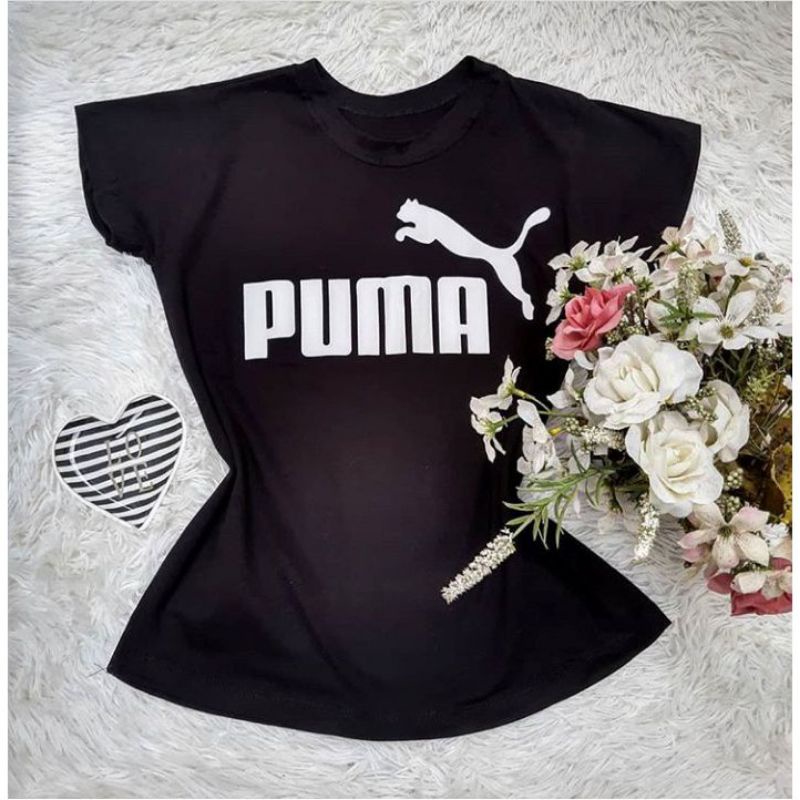 Blusa PUMA Camiseta Baby Look 100% Algodão