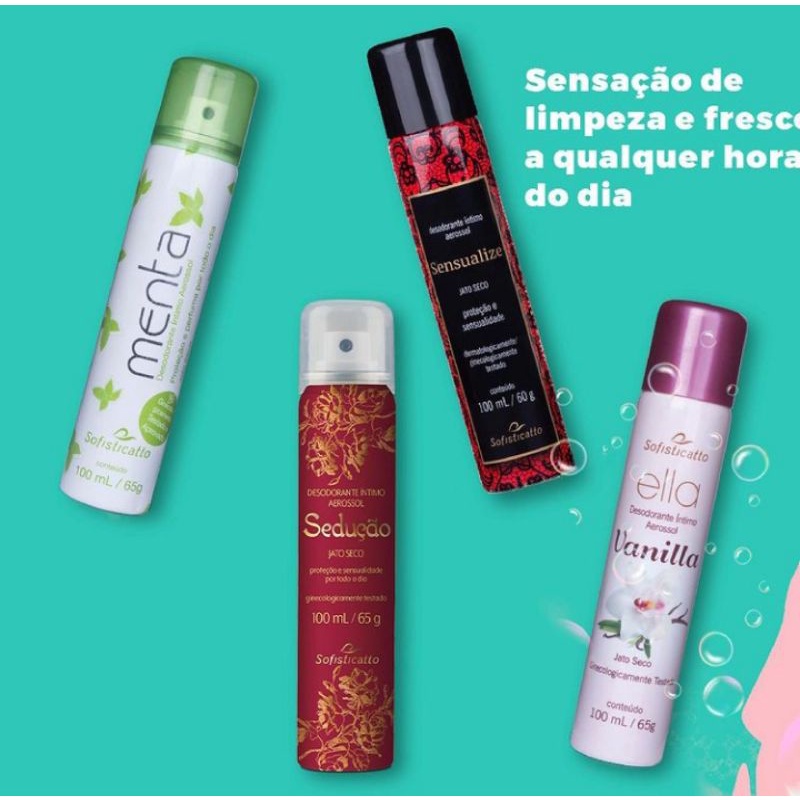 Desodorante Íntimo Aerossol Jato Seco 100mL Sofisticatto