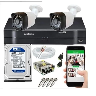 Kit 2 Câmeras hd 720p + DVR Mhdx Full Hd Intelbras
