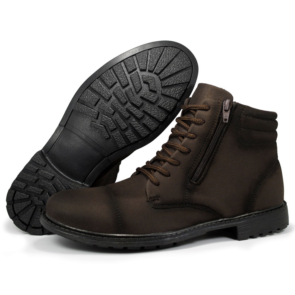 Bota Botina Coturno Masculino Adventure Caminhada em Lona