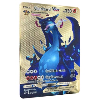 ✨【Direct sales】✨Cartas De Metal Pokemon Dourado Versão Espanhola Vastro  Vmax GX Pikachu Charizard Lugia Arceus Kids Collection Cartões De Jogo De  Presentes