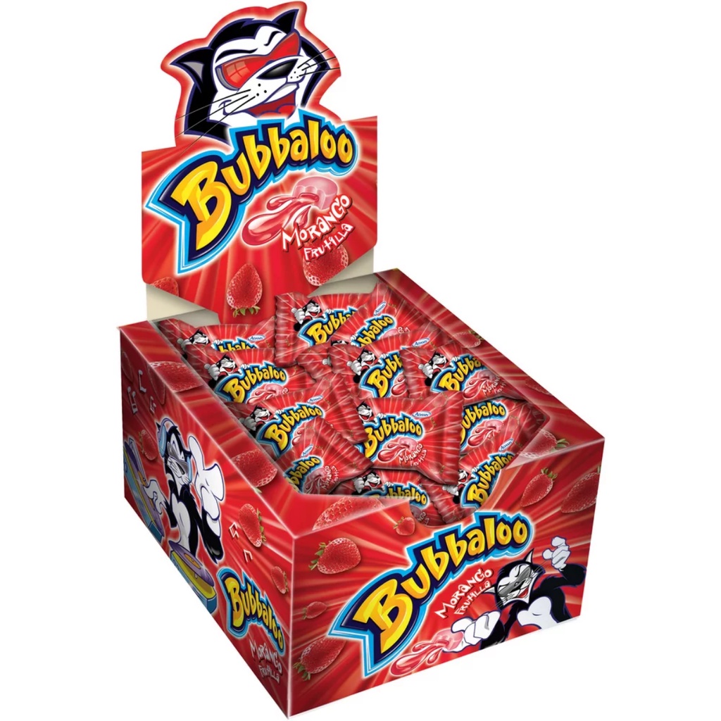 Chiclete Bubbaloo Sabor Morango Display com 60 UN 300 g | Shopee Brasil