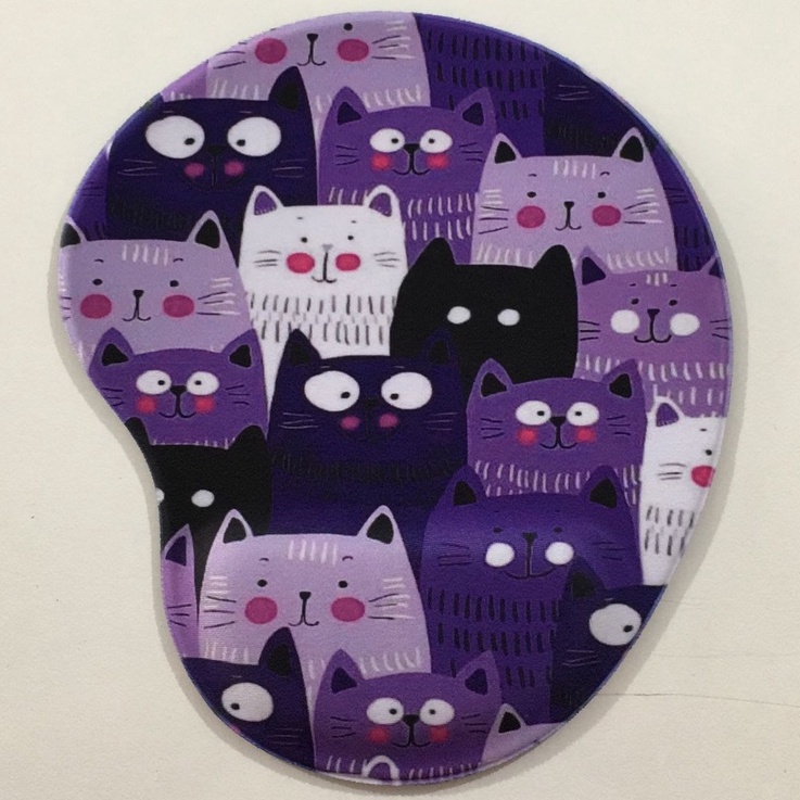 Mouse Pad Apoio de Pulso Ergonômico - GATINHOS ROXO | Shopee Brasil
