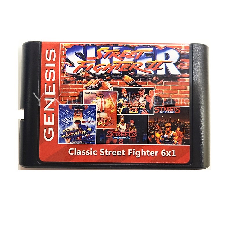 Super Street Fighter II / Streets of Rage Cartucho 6 em 1 Mega Drive