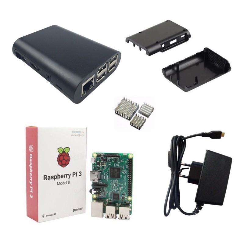 Kit Raspberry Pi3 Model B +fonte + Case+ Dissipador