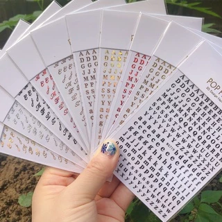 Adesivo De Unha Com Letras Inglesas/Antigo/Várias Cores Para Decoração
