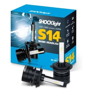 Par Lâmpada Super Led Farol Carro Moto Automotiva Nano Shocklight S14 H1 Hb3 Hb4 H7 H11 H15 H8 H9 H16