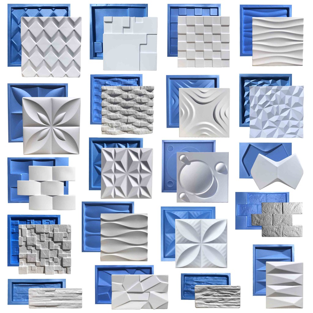 Kit 20 Formas Gesso 3D Borracha e Plástico