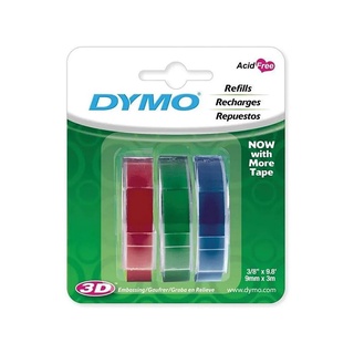 Fita Vinílica Colorida DYMO Para Rotulador Manual (9mm x 3m) - 3 Unidades