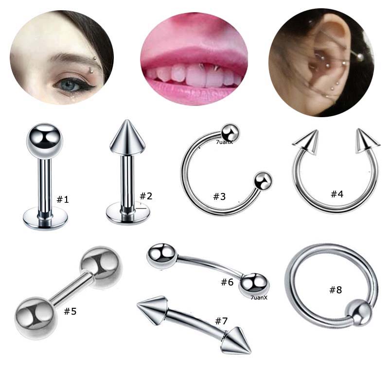Pair Piercing Labret Monroe Lip CZ Tragus Cartilage Helix Upper Ear