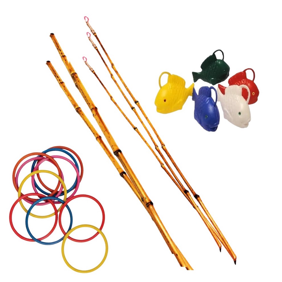 KIT JOGOS PARA FESTA JUNINA VARAS PESCARIA ARGOLAS PEIXES ARRAIA CAIPIRA Shopee Brasil