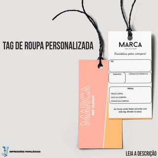 Etiqueta Tag De Roupa Personalizadas - 9x5cm - 200 Unidades